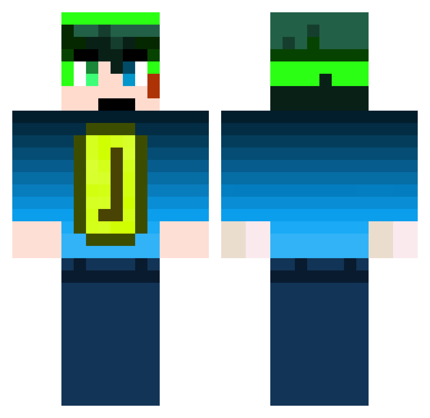 SuperEmilio Minecraft skin, front and back view