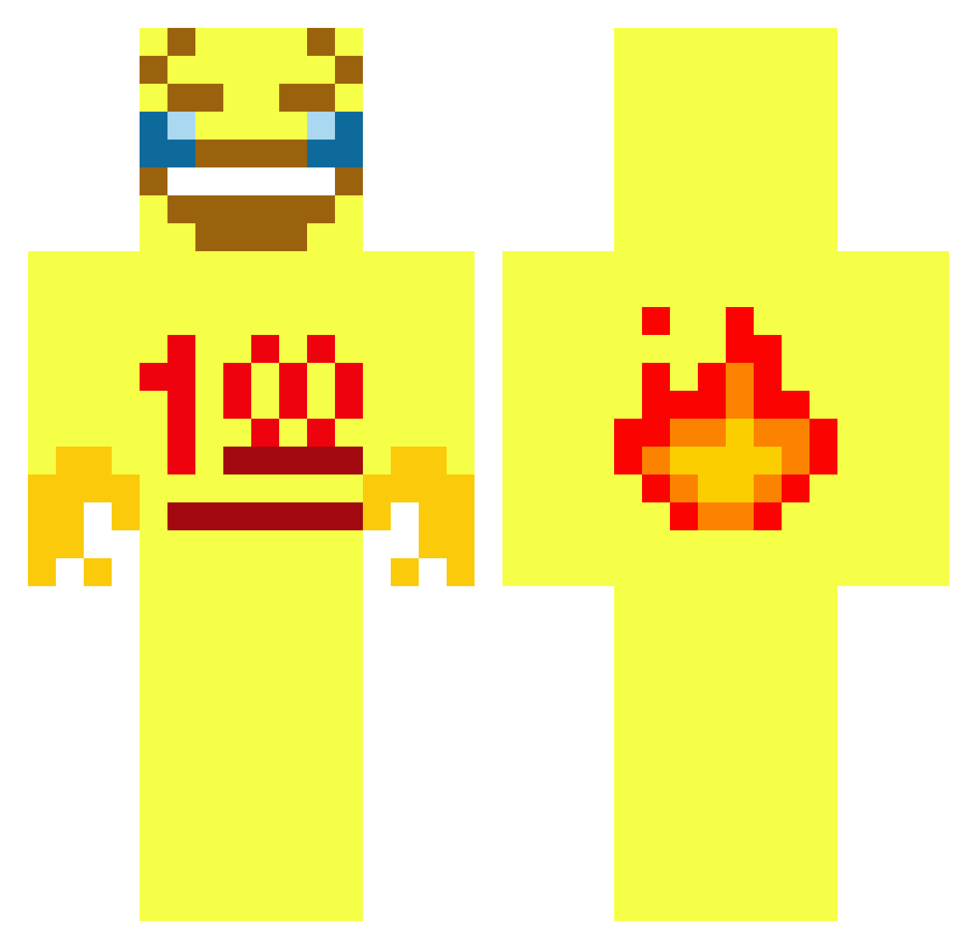 Cactyy Minecraft skin, front and back view