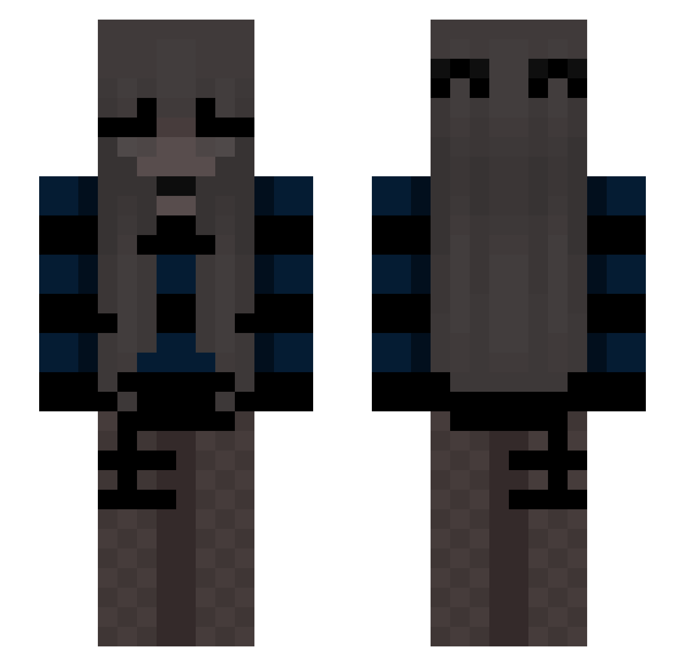 exdizzle Minecraft skin, front and back view