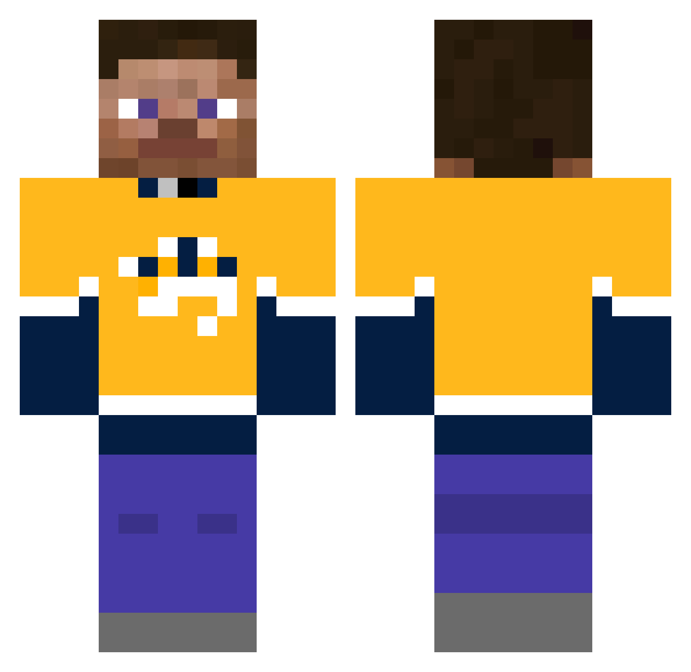 SSgtTEX Minecraft skin, front and back view
