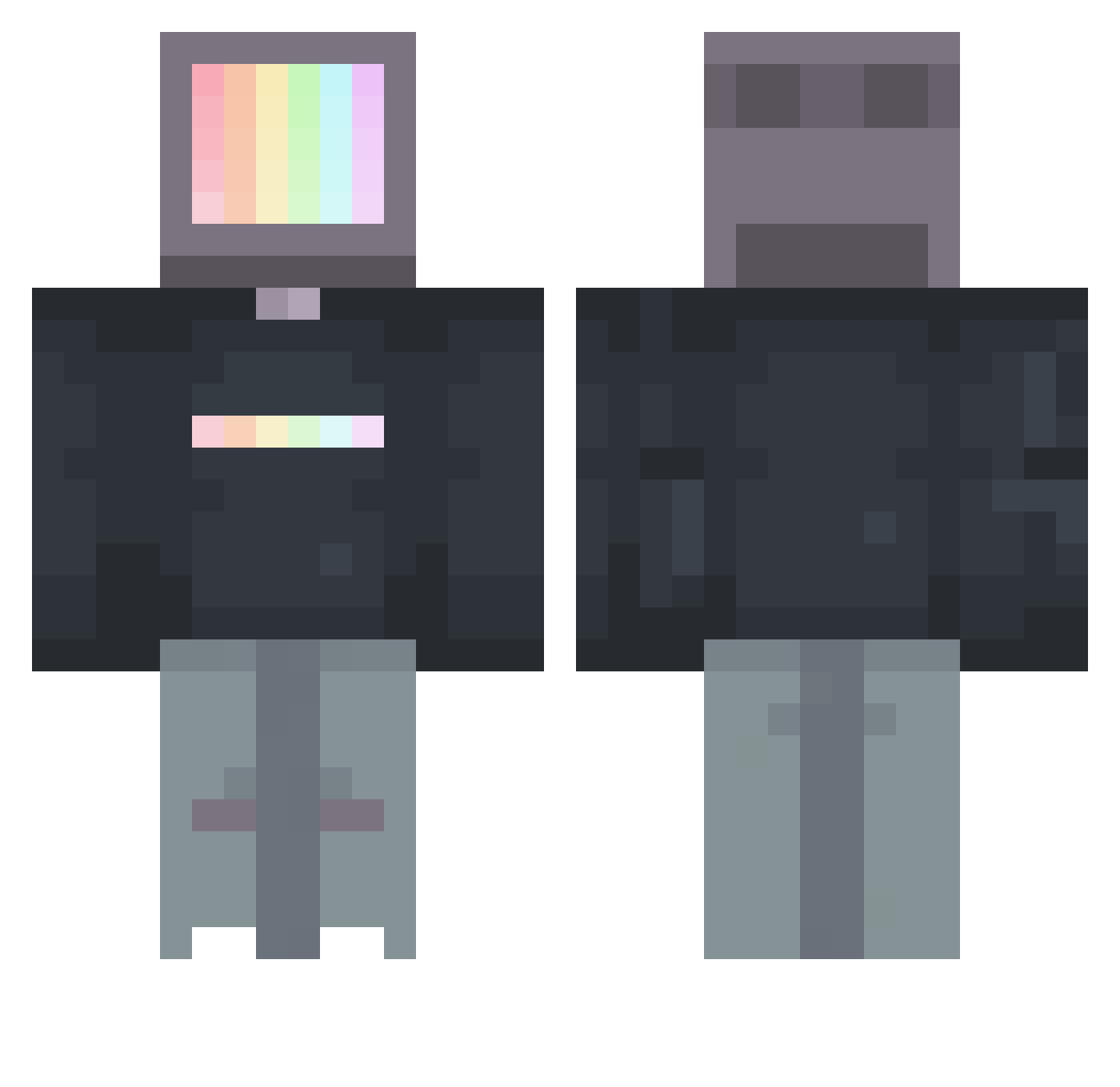 Paly_ Minecraft skin, front and back view