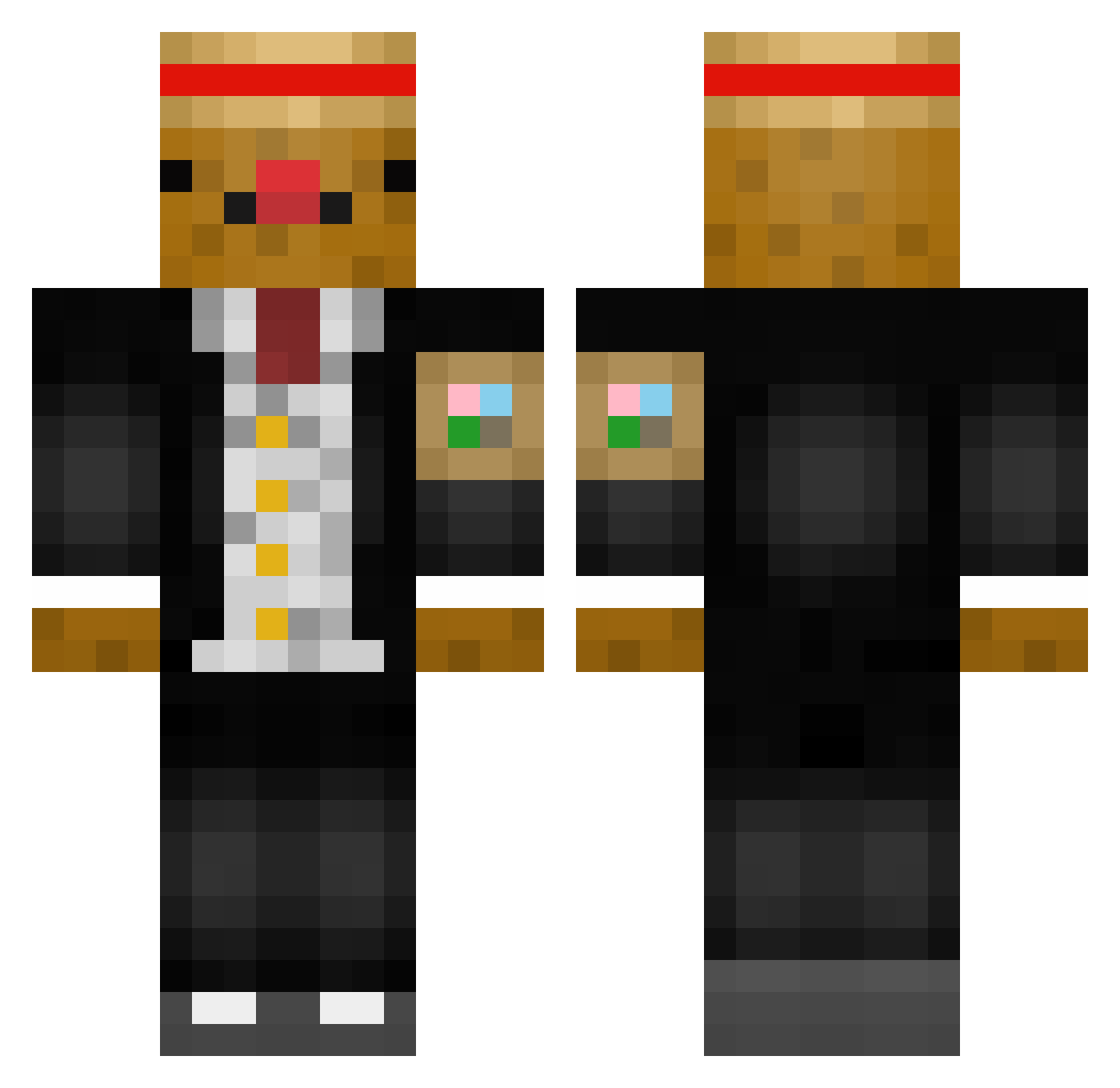 Twisley Minecraft skin, front and back view