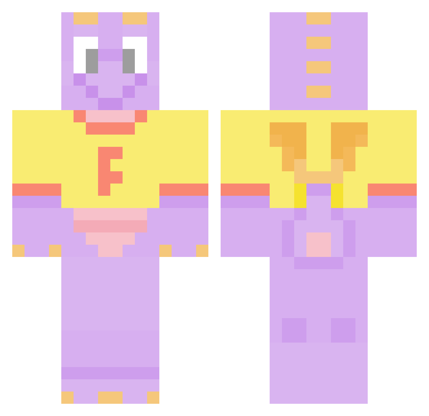 Mooki28 Minecraft skin, front and back view