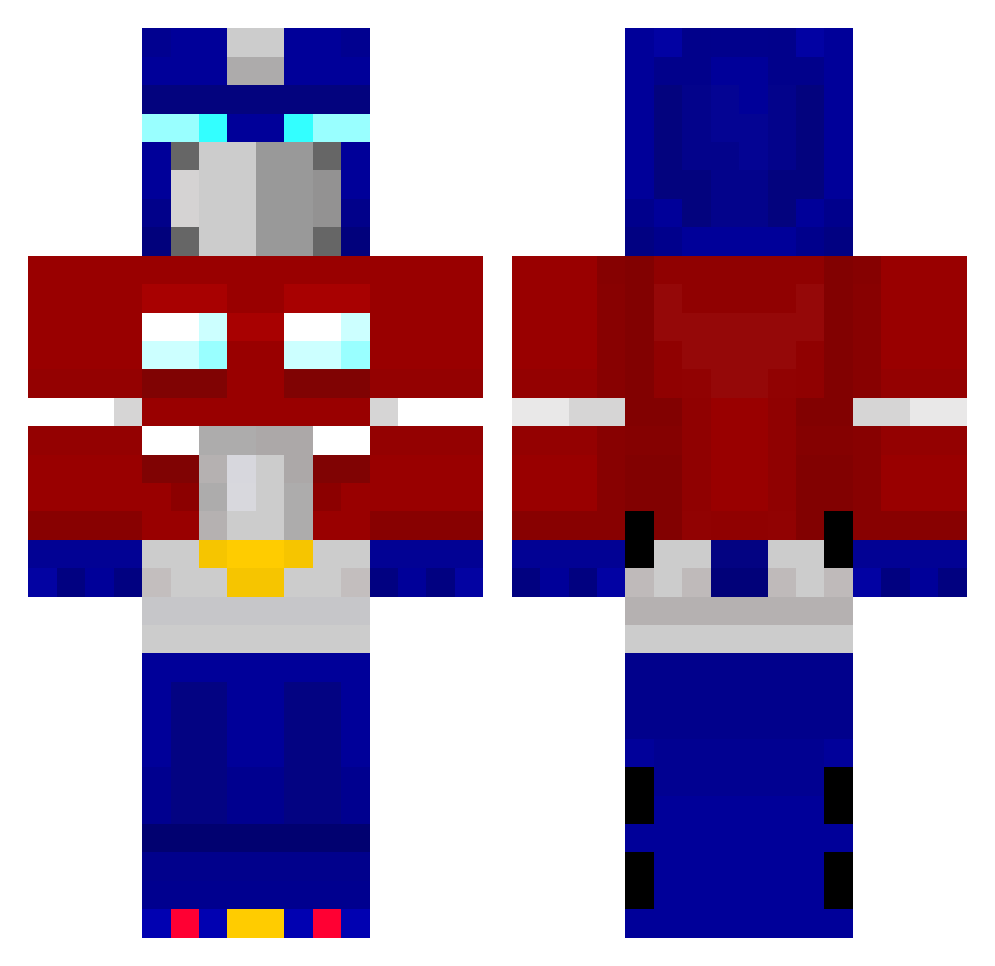 Yaziid0 Minecraft skin, front and back view