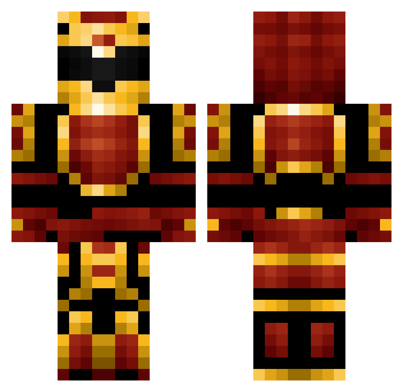 CodeRoyal Minecraft skin, front and back view