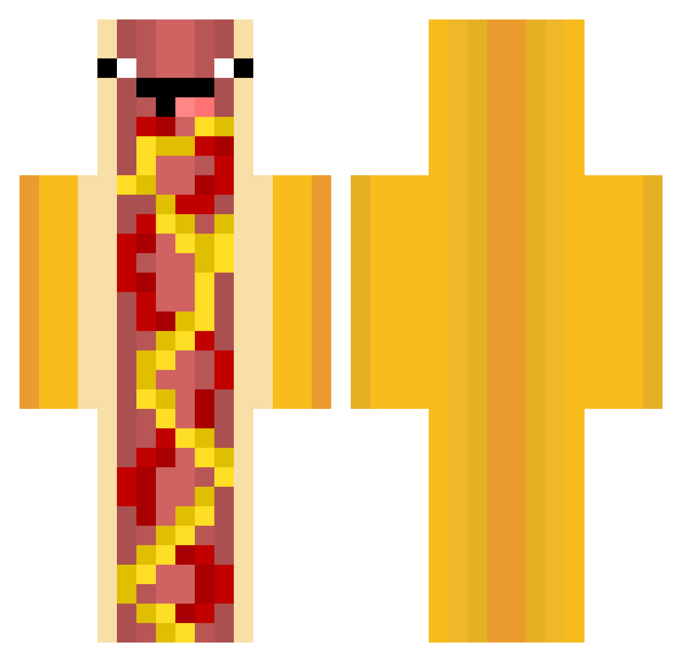 tacodoggo Minecraft skin, front and back view