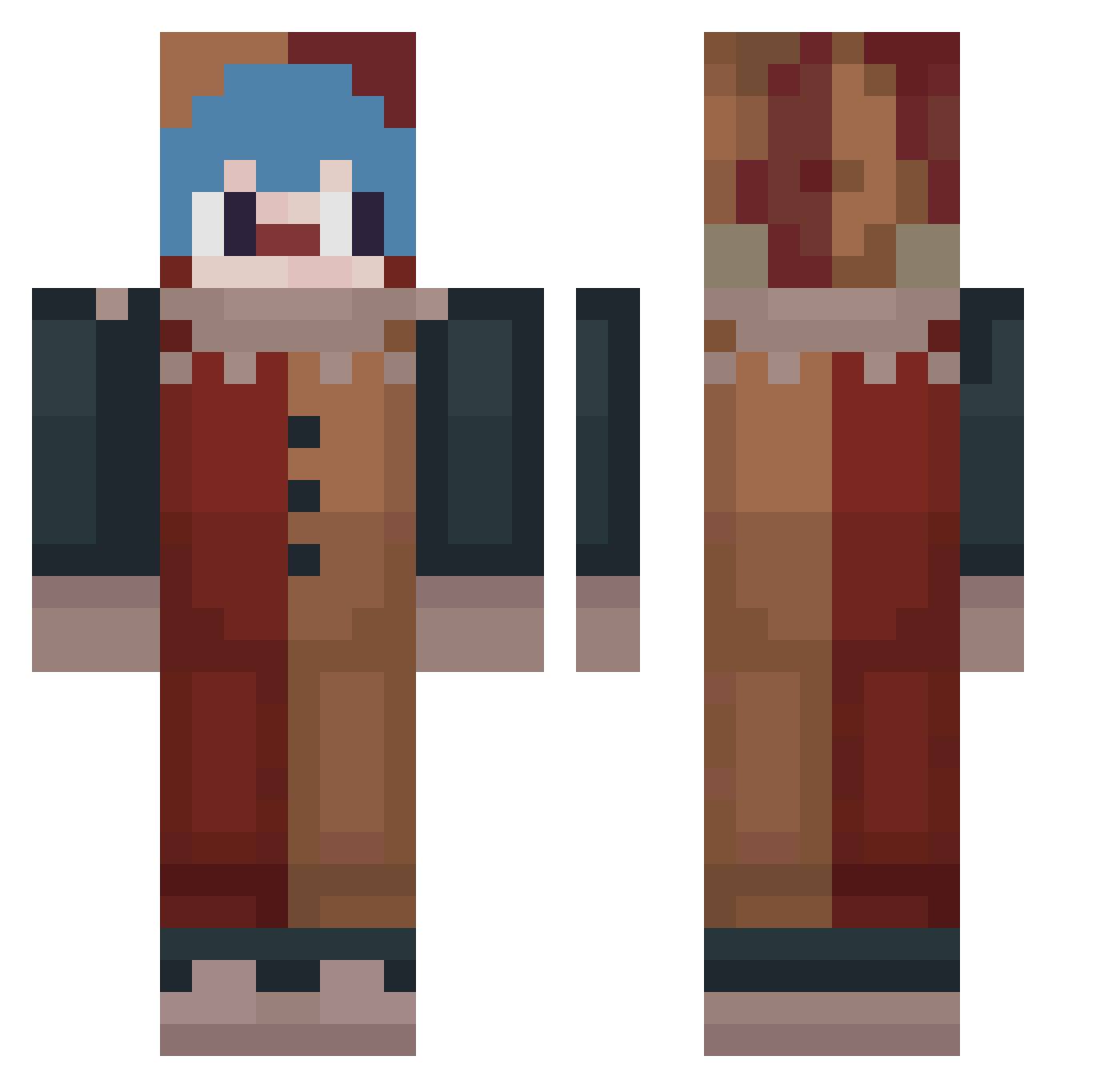 ddebi Minecraft skin, front and back view