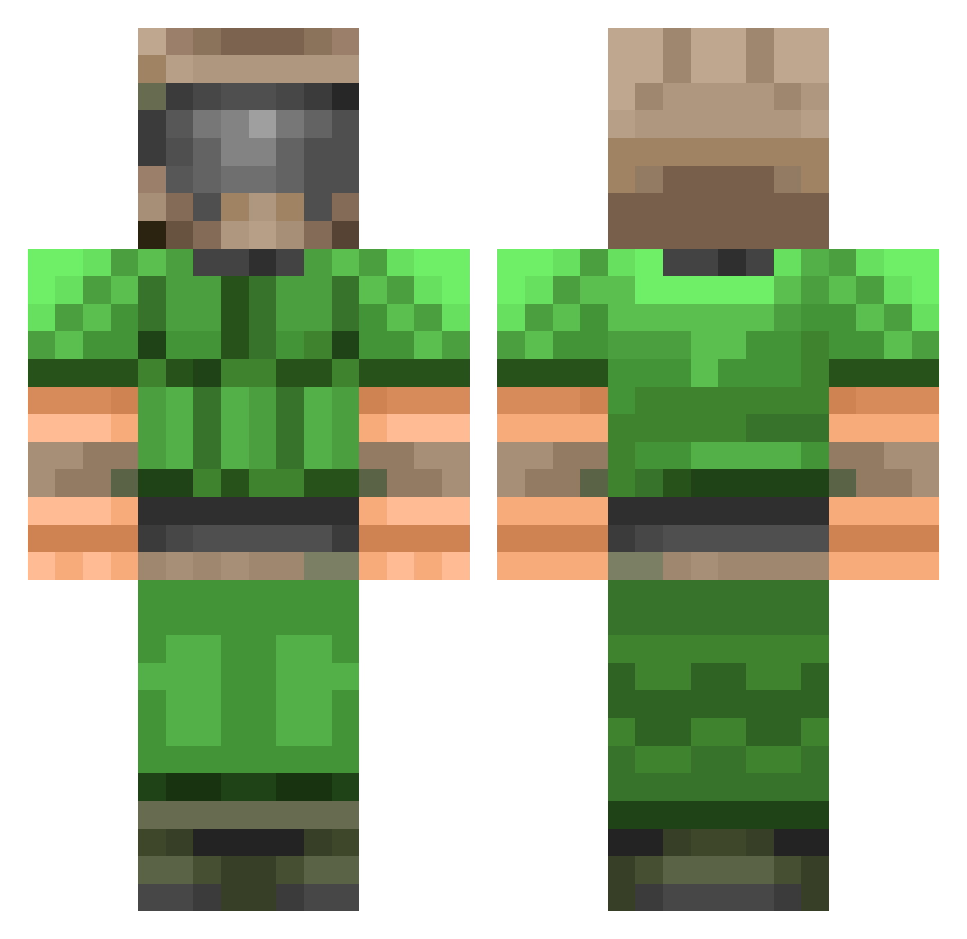 CoFran Minecraft skin, front and back view