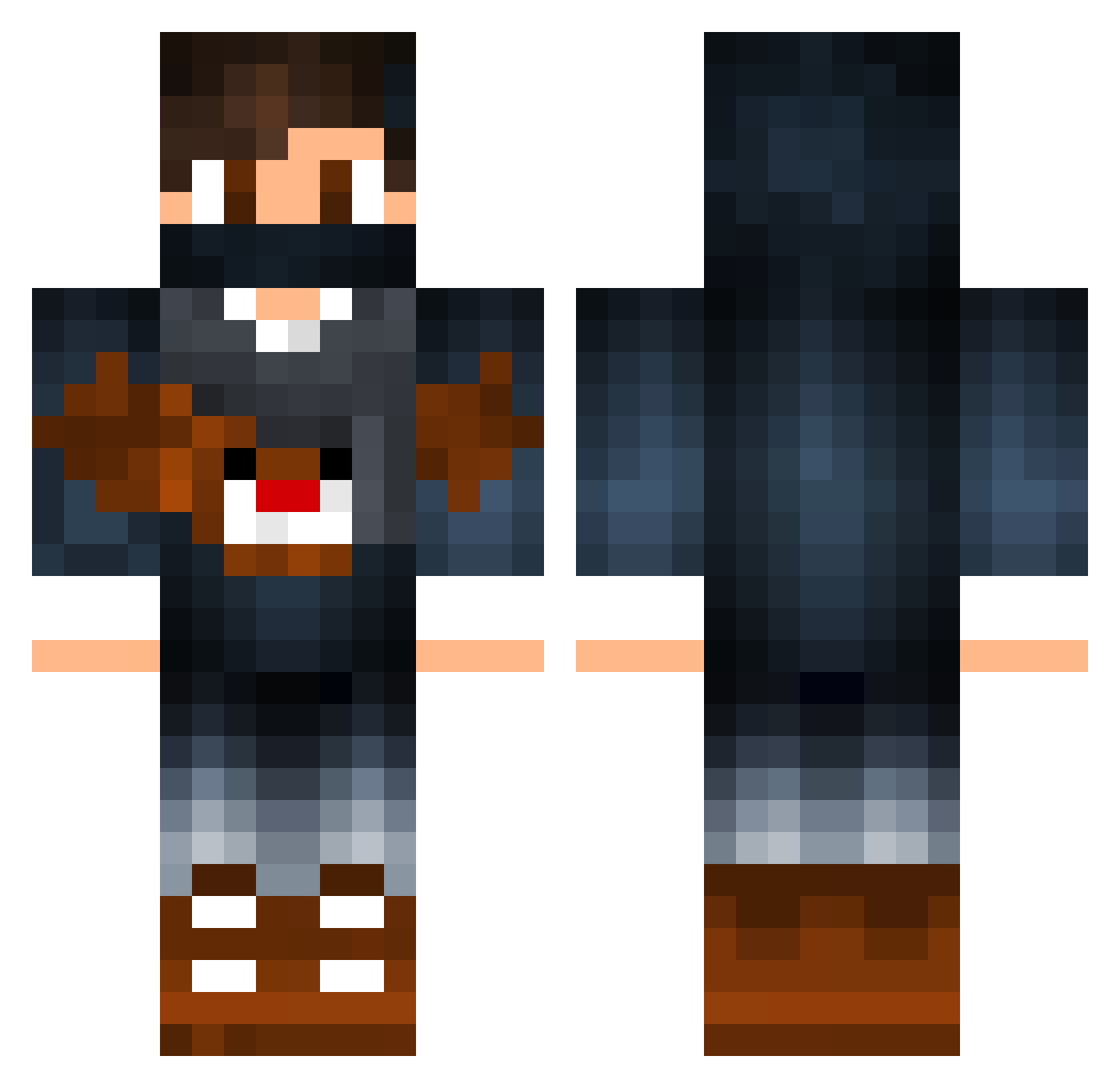 MimoXD Minecraft skin, front and back view