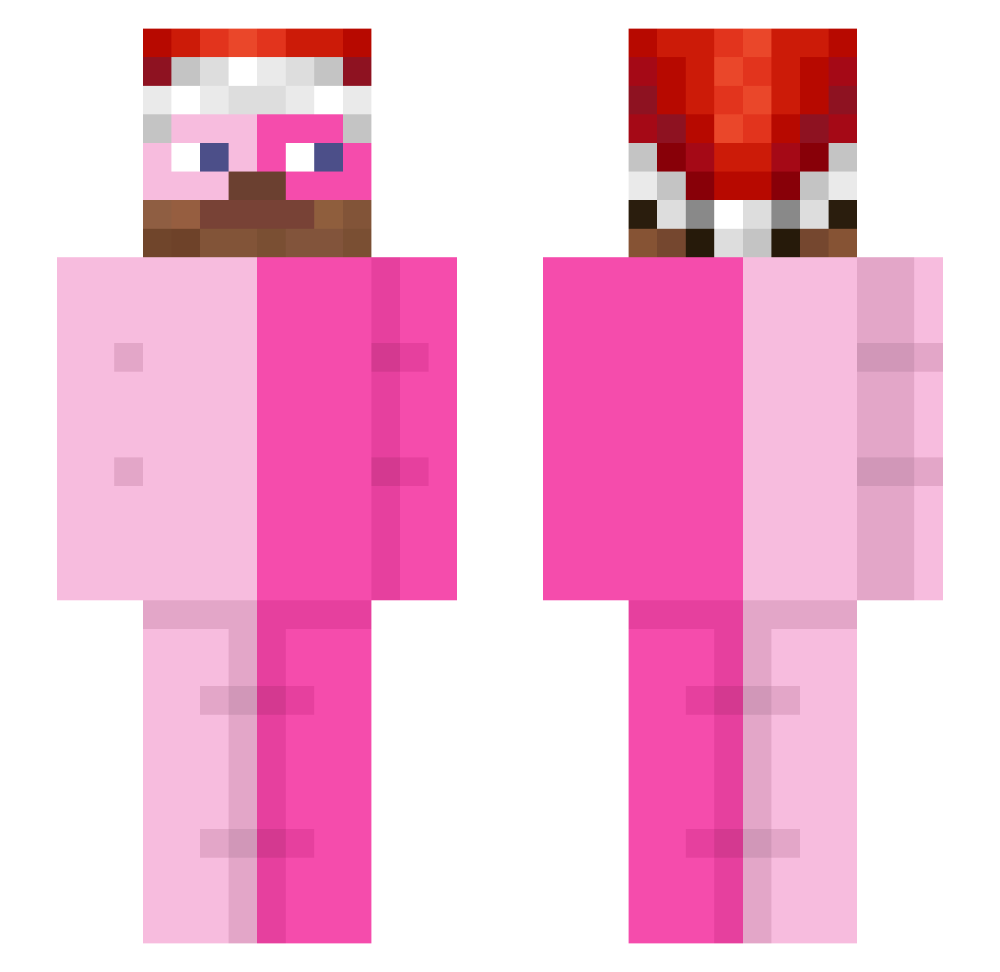 ShiishPink Minecraft skin, front and back view