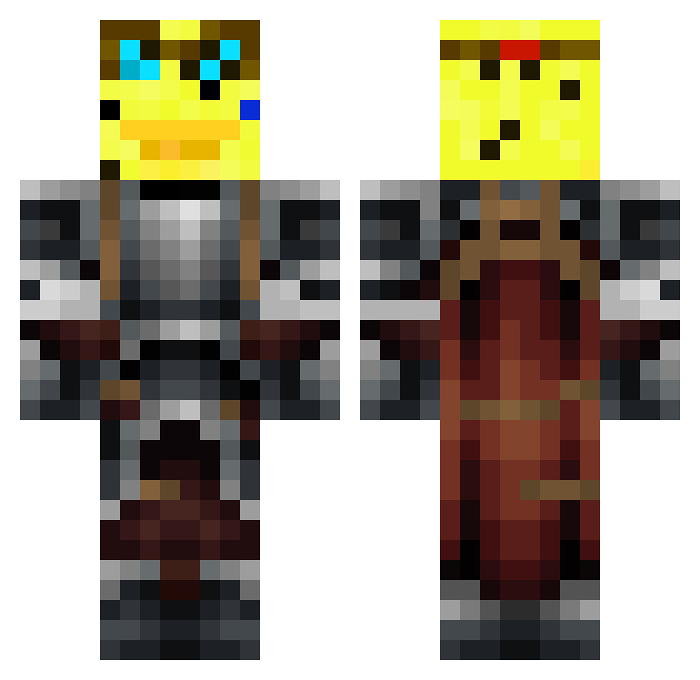 MisterMooncraft Minecraft skin, front and back view