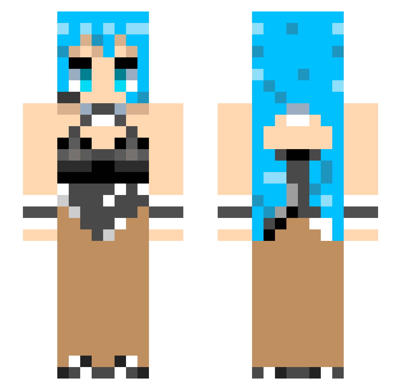RiqueGames08 Minecraft skin, front and back view