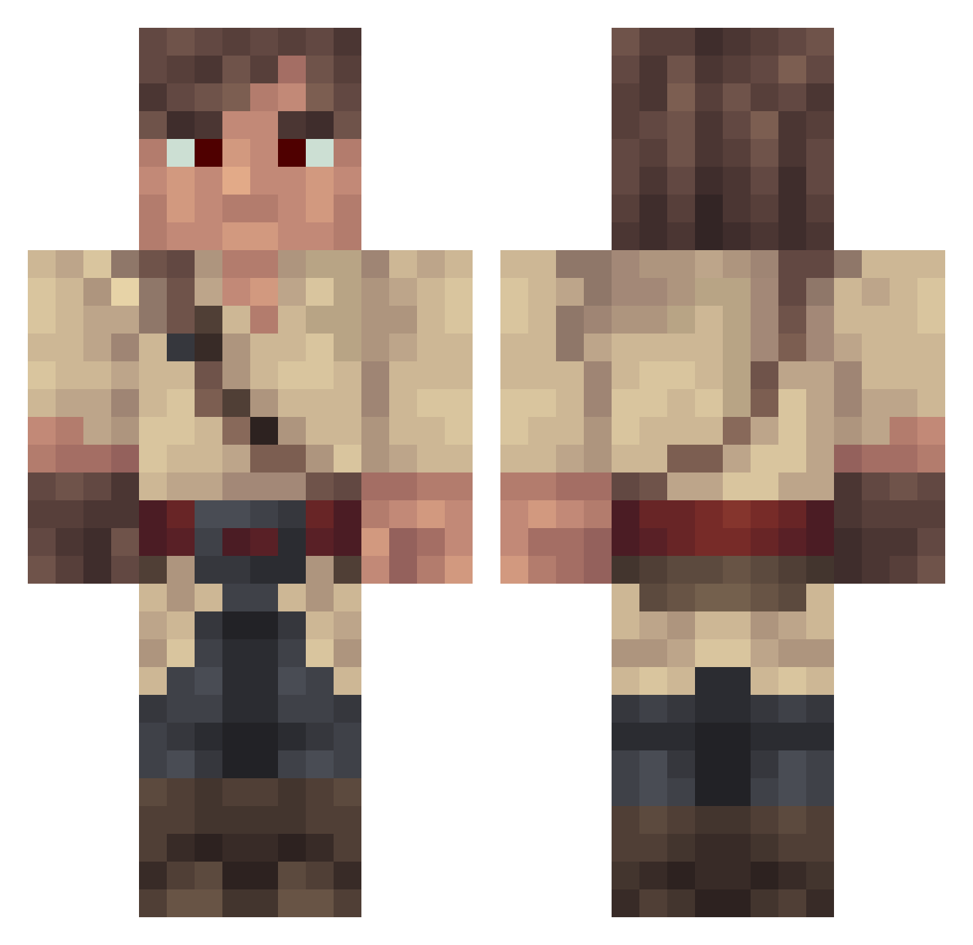 Tieloon Minecraft skin, front and back view