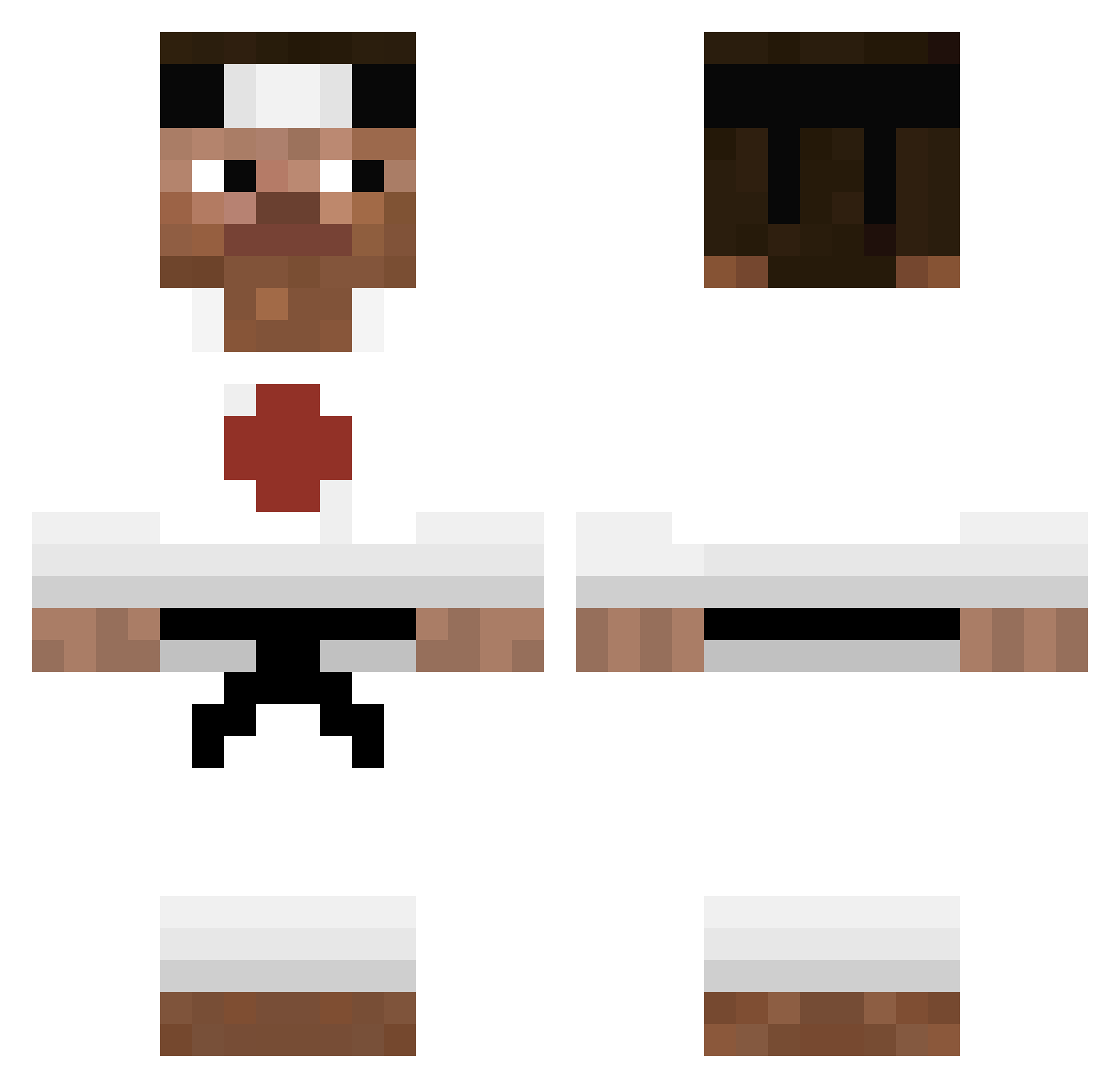 muffasa Minecraft skin, front and back view