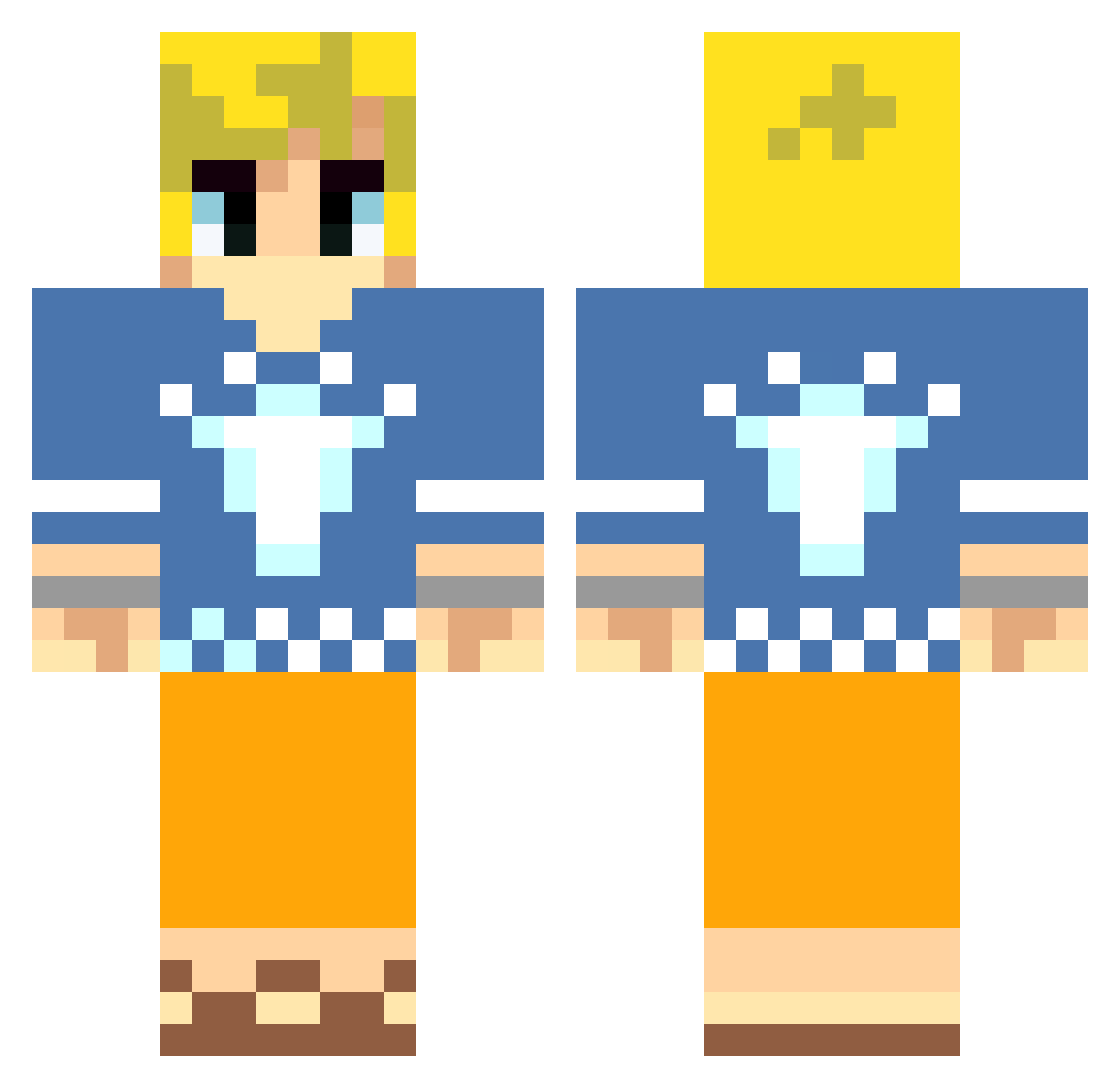 TheJino Minecraft skin, front and back view