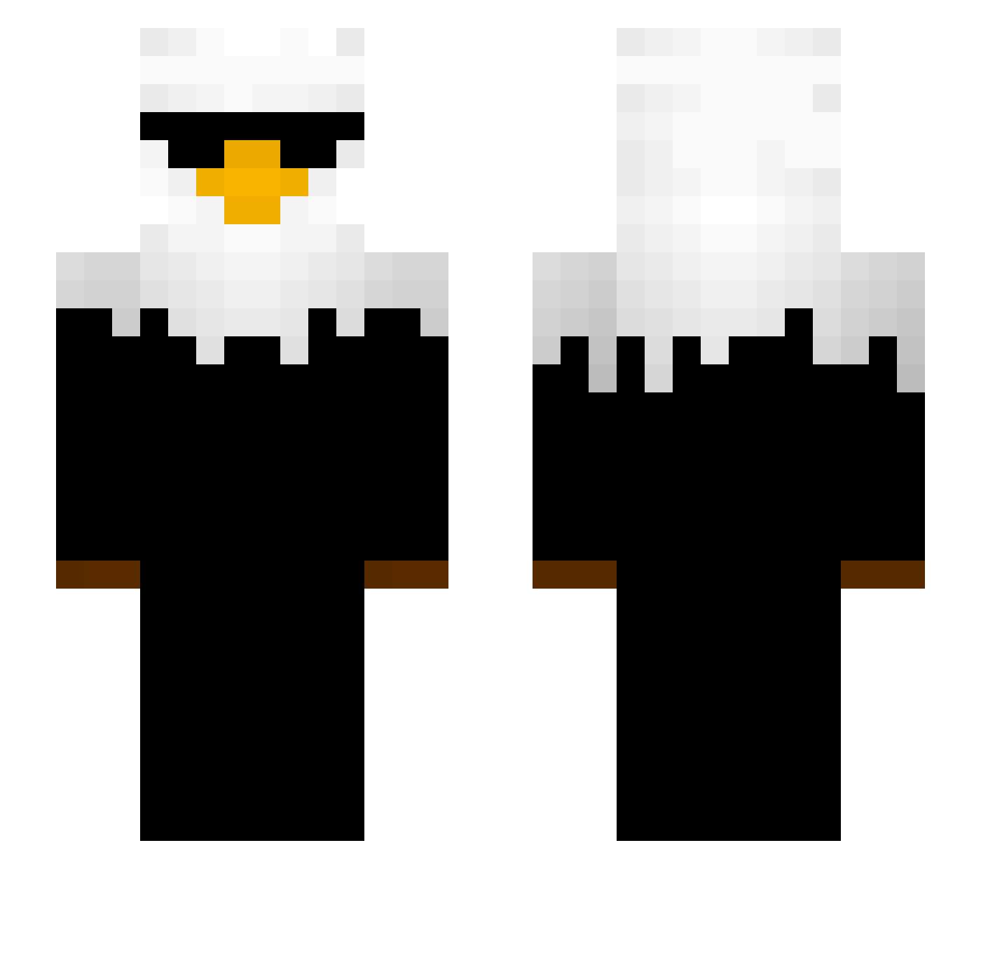 SpectacularEagle Minecraft skin, front and back view