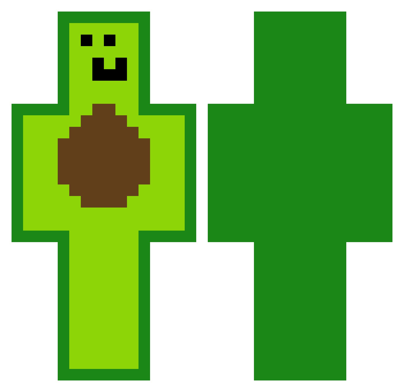 TuxedMango Minecraft skin, front and back view