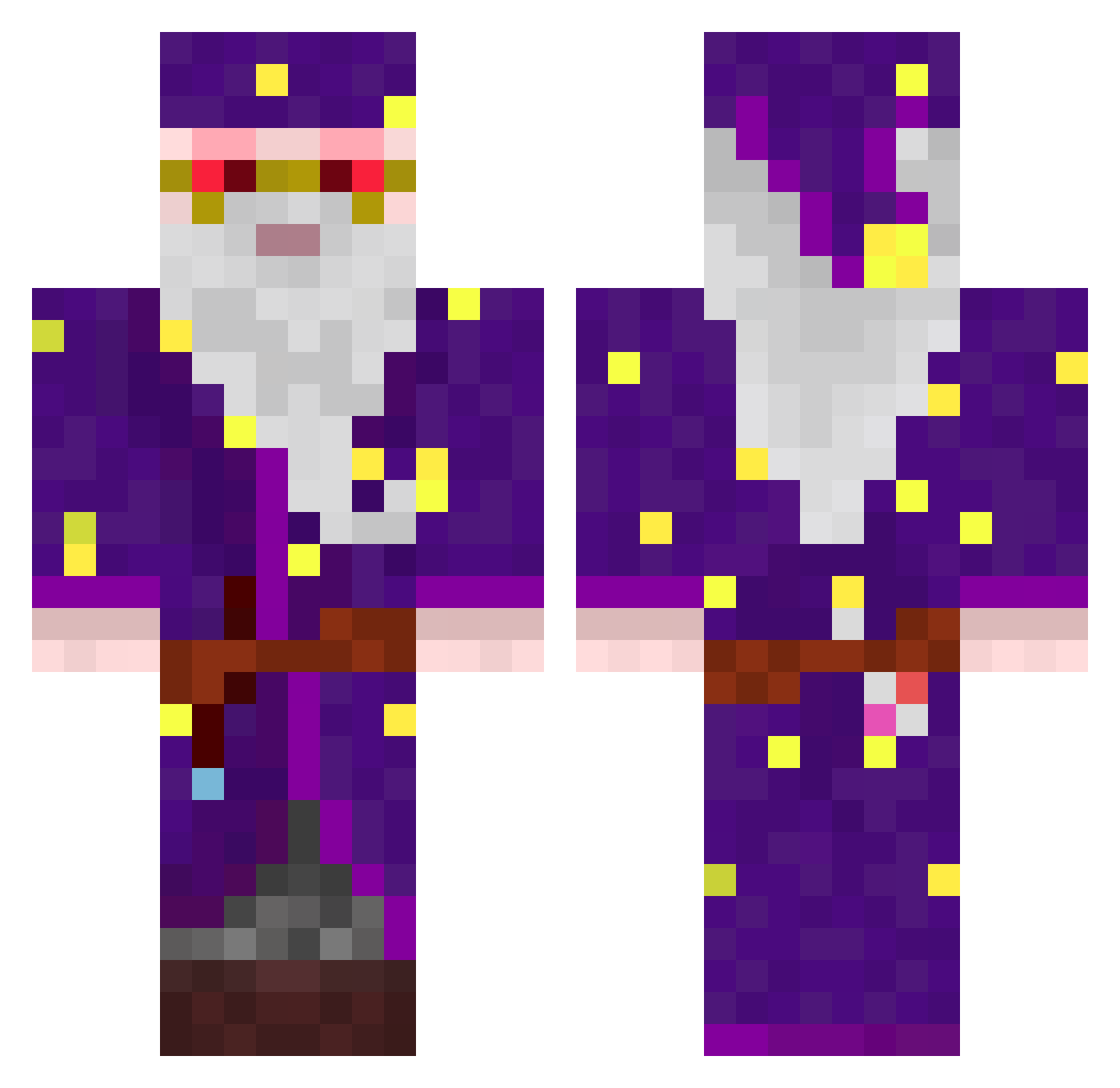 Grubagrubs Minecraft skin, front and back view