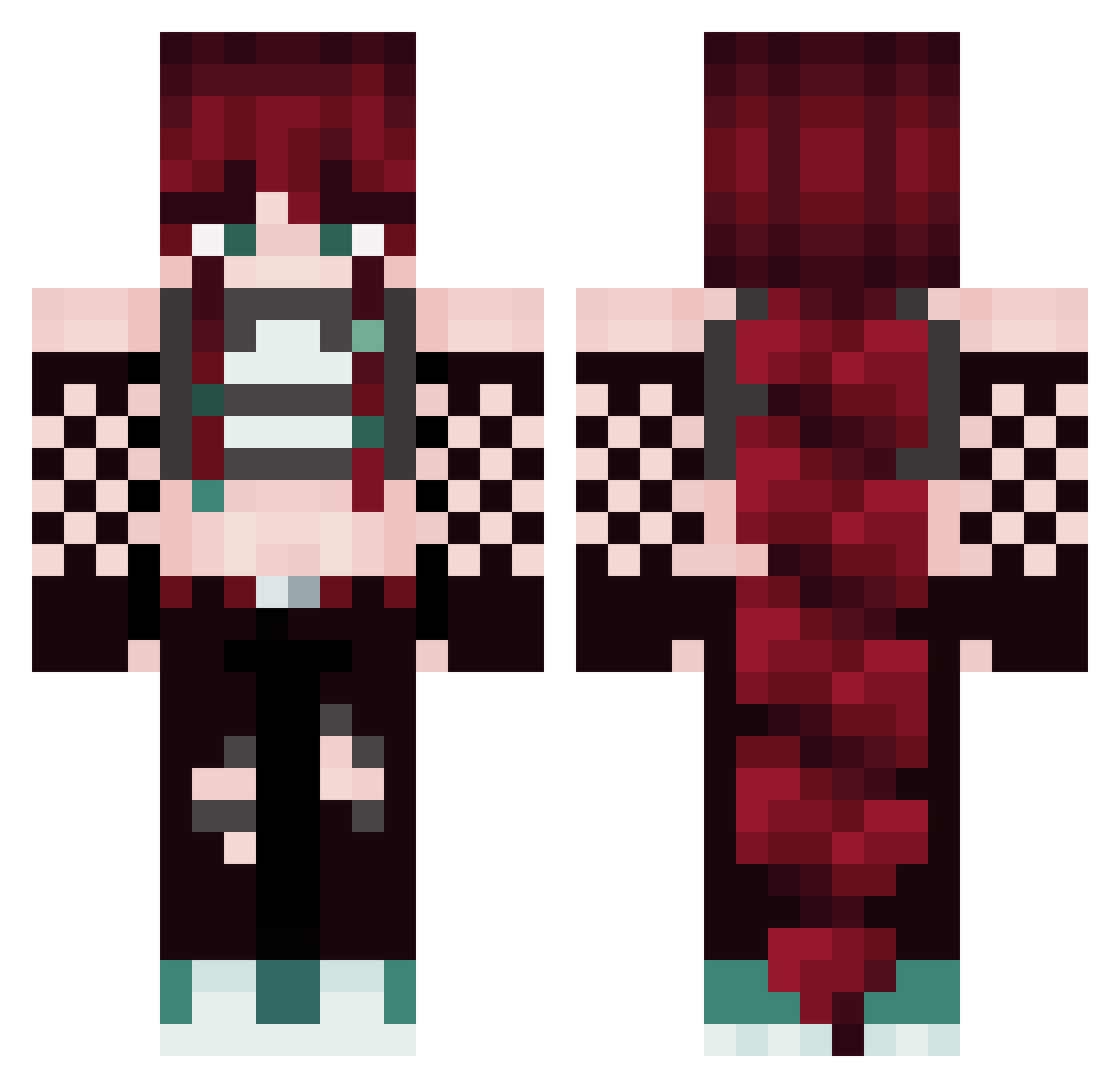 Phylline Minecraft skin, front and back view
