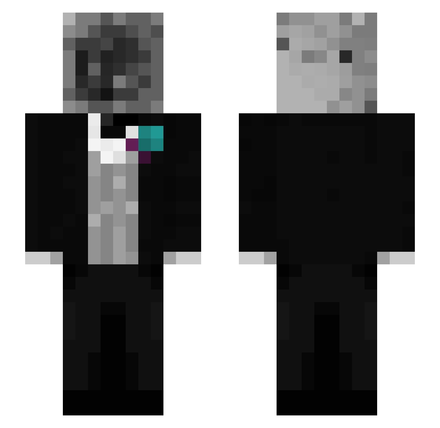 MurpSilence Minecraft skin, front and back view