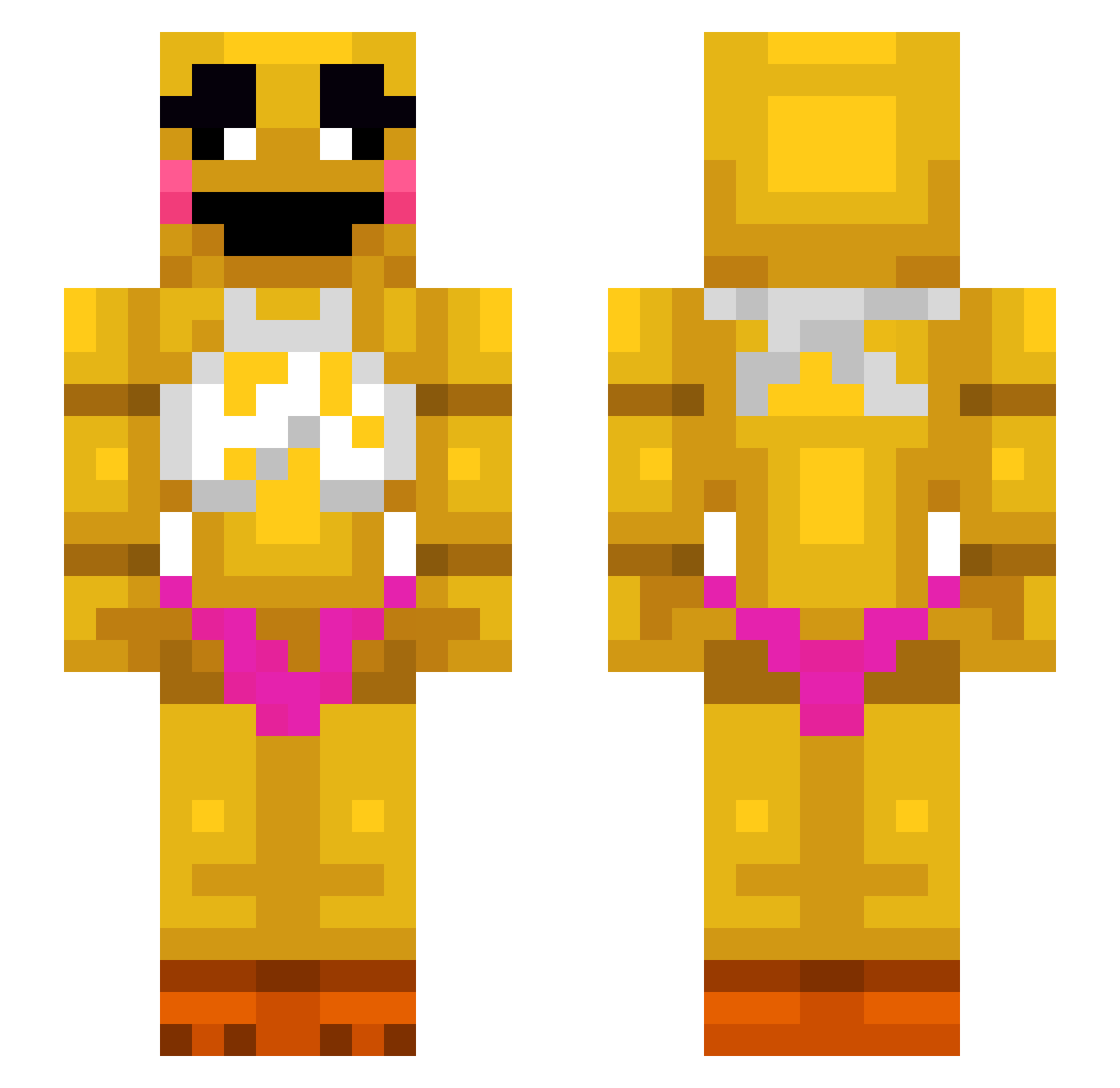 Borteetix Minecraft skin, front and back view