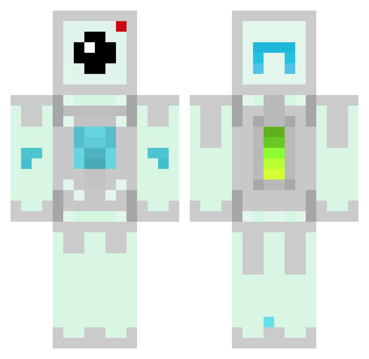 DynCloud Minecraft skin, front and back view