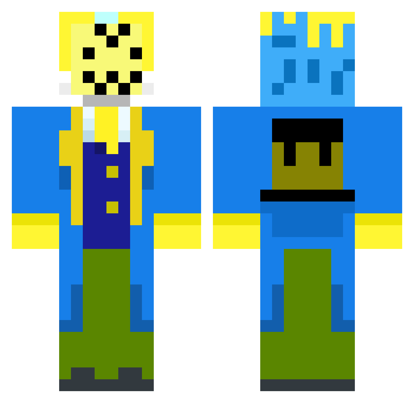 Kinooby31 Minecraft skin, front and back view