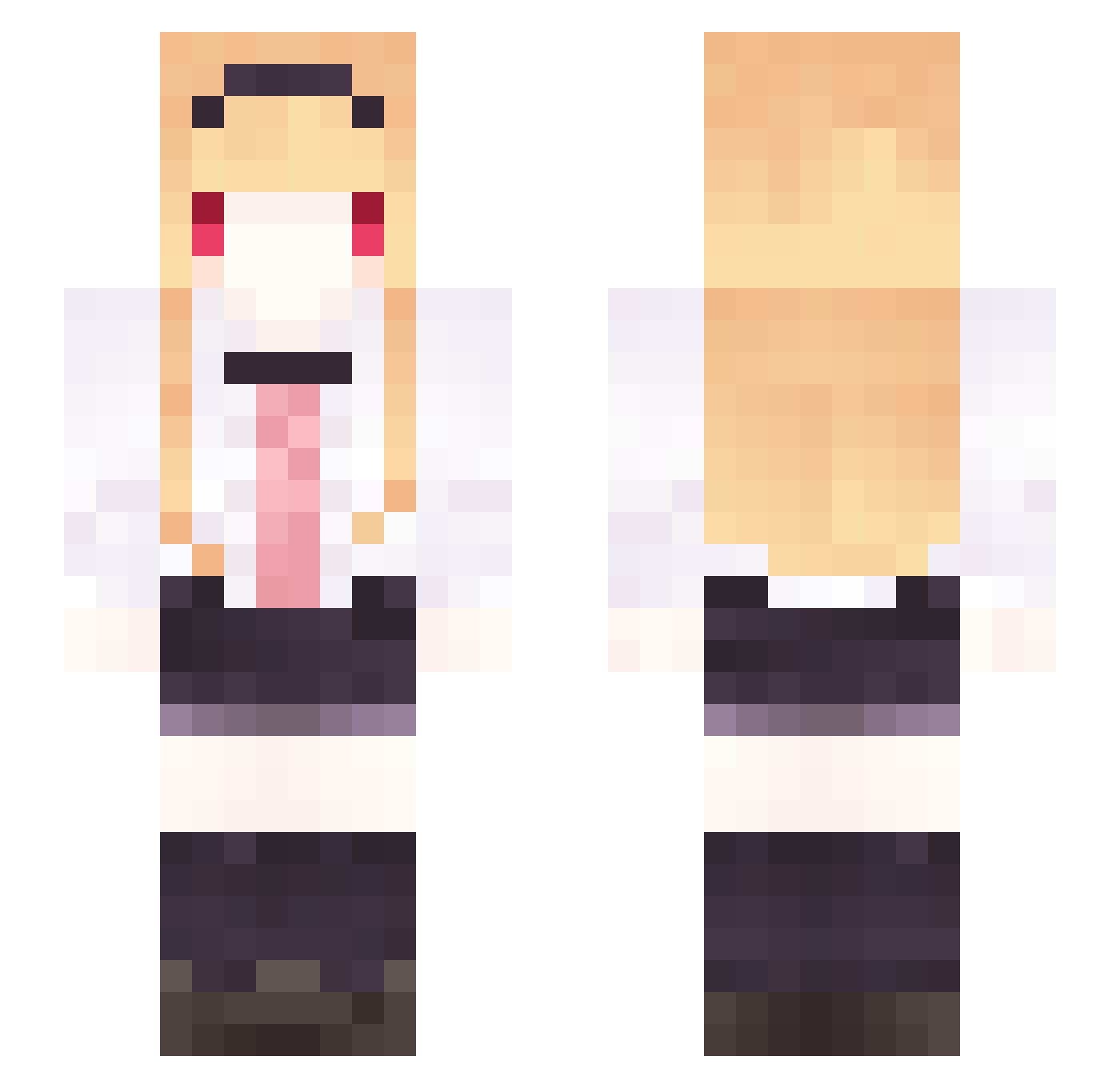 NKGxx Minecraft skin, front and back view