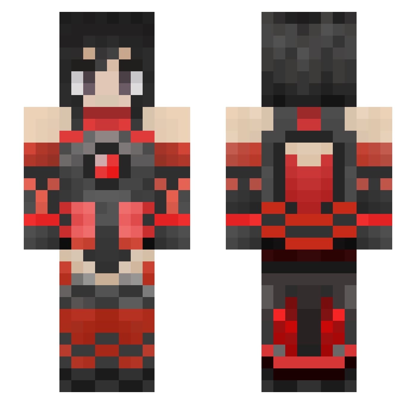 whitebye Minecraft skin, front and back view