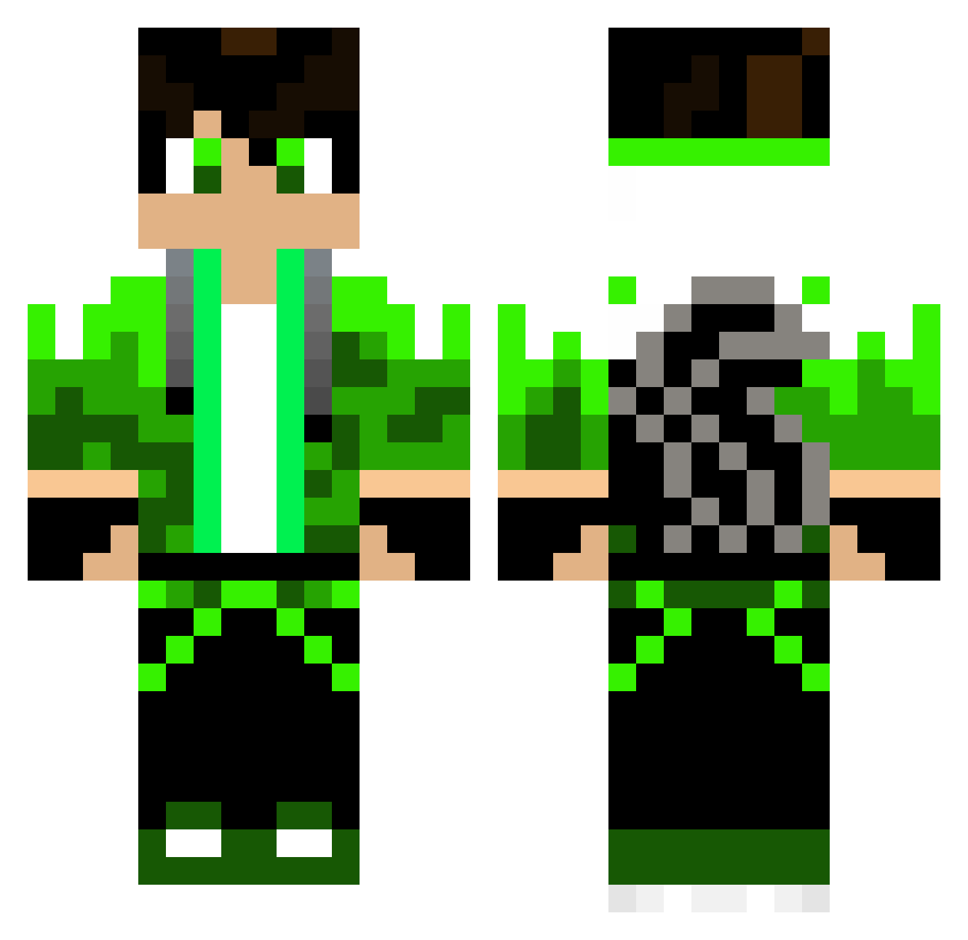 NeonAssult Minecraft skin, front and back view