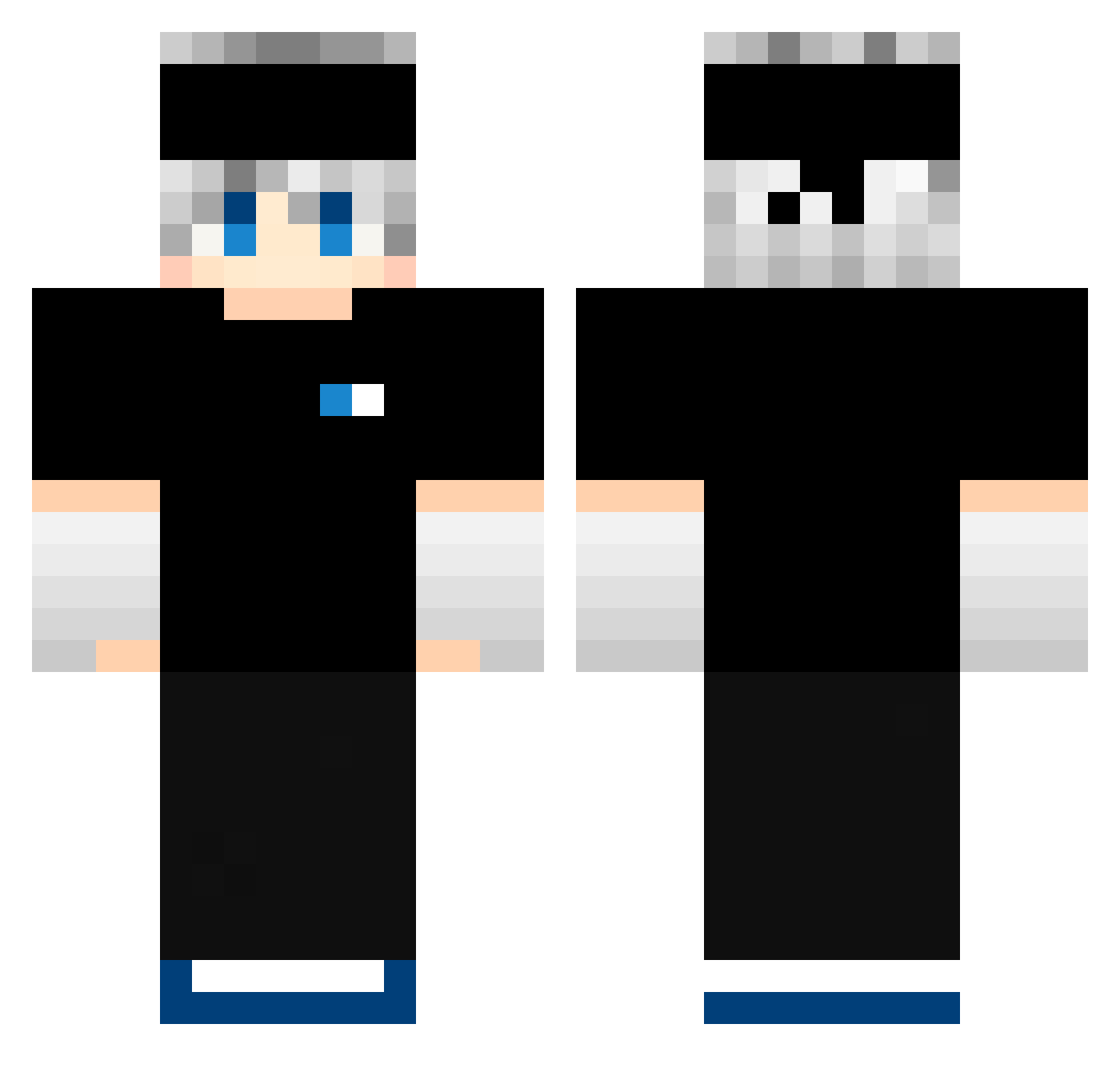 Veeqtx0KB Minecraft skin, front and back view