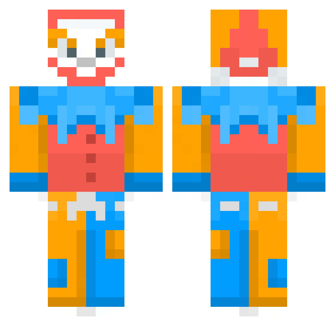 robloxoverlord69 Minecraft skin, front and back view