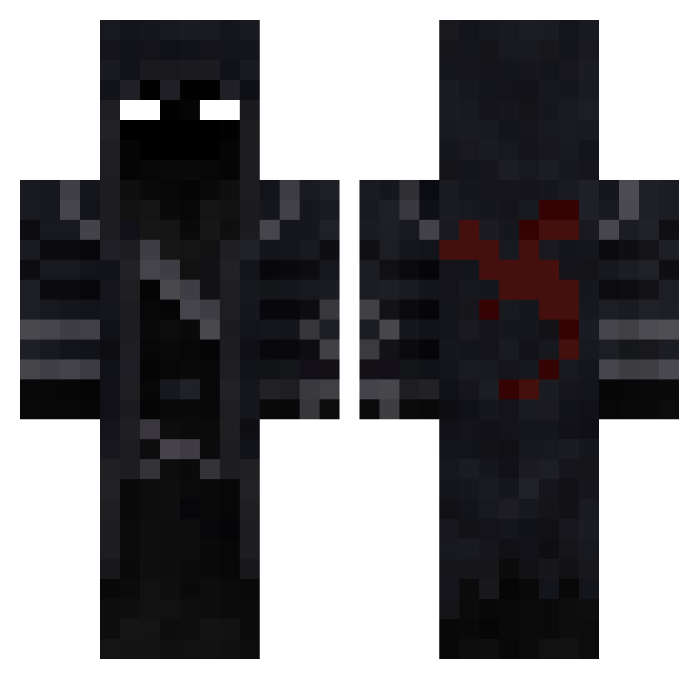 XxunknownxX01001 Minecraft skin, front and back view