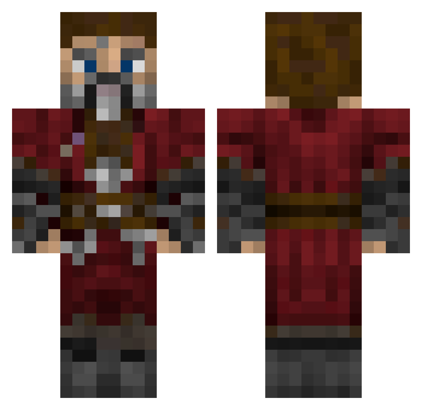 therealRCKola Minecraft skin, front and back view