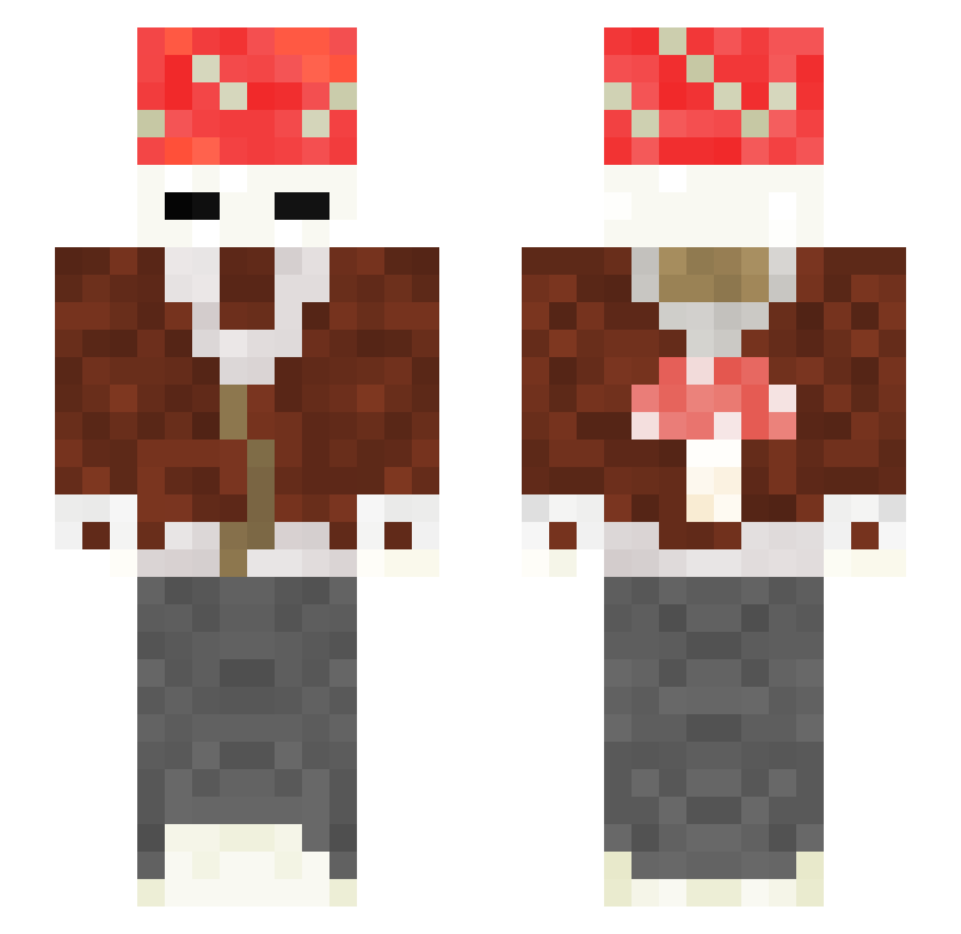 brisketbear Minecraft skin, front and back view