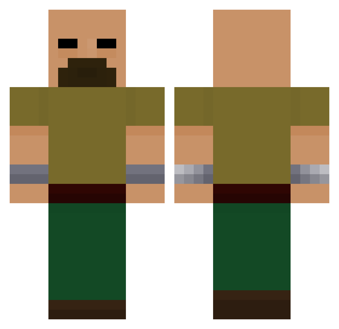 Katveessa Minecraft skin, front and back view