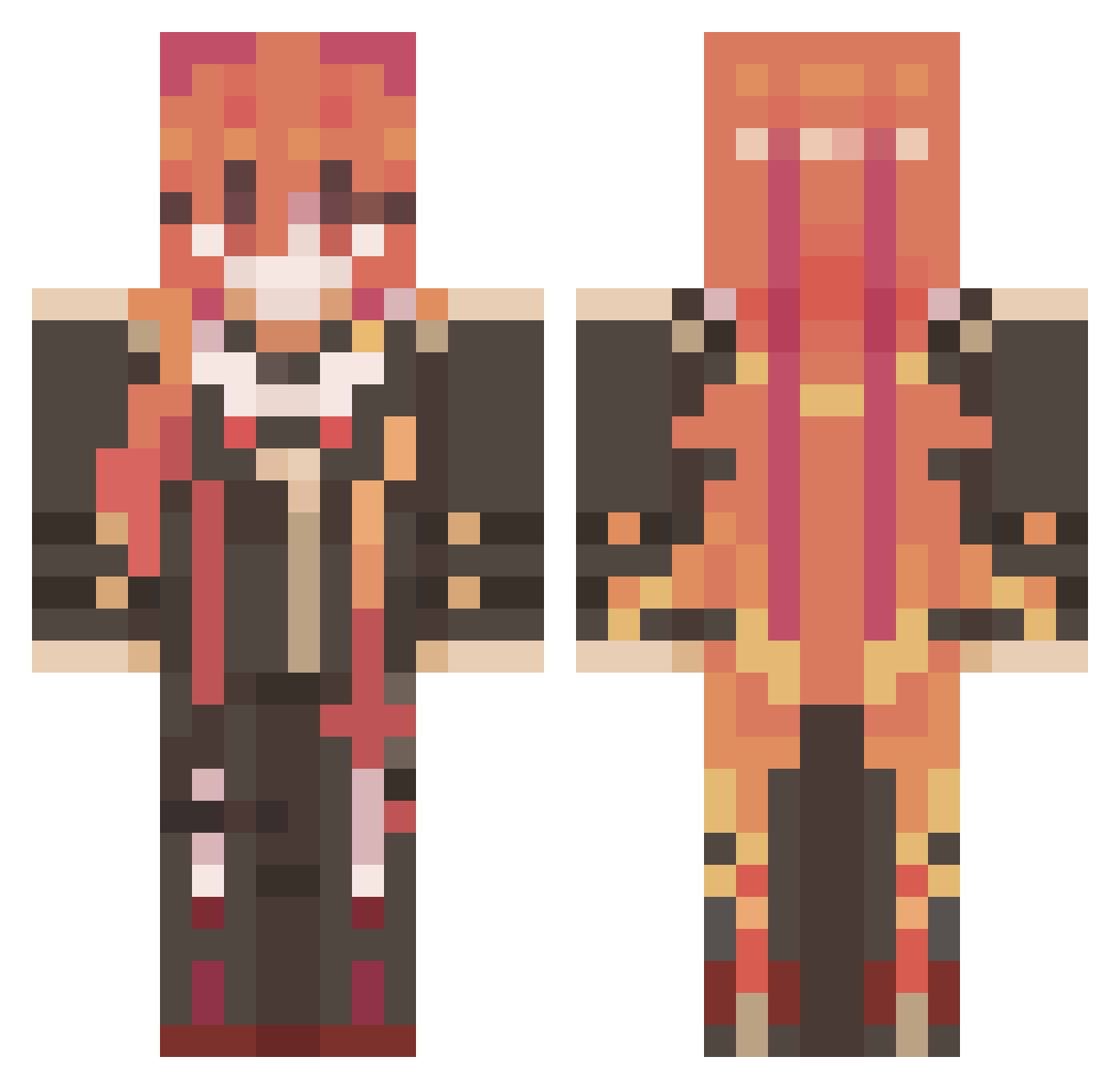 xgabonek Minecraft skin, front and back view