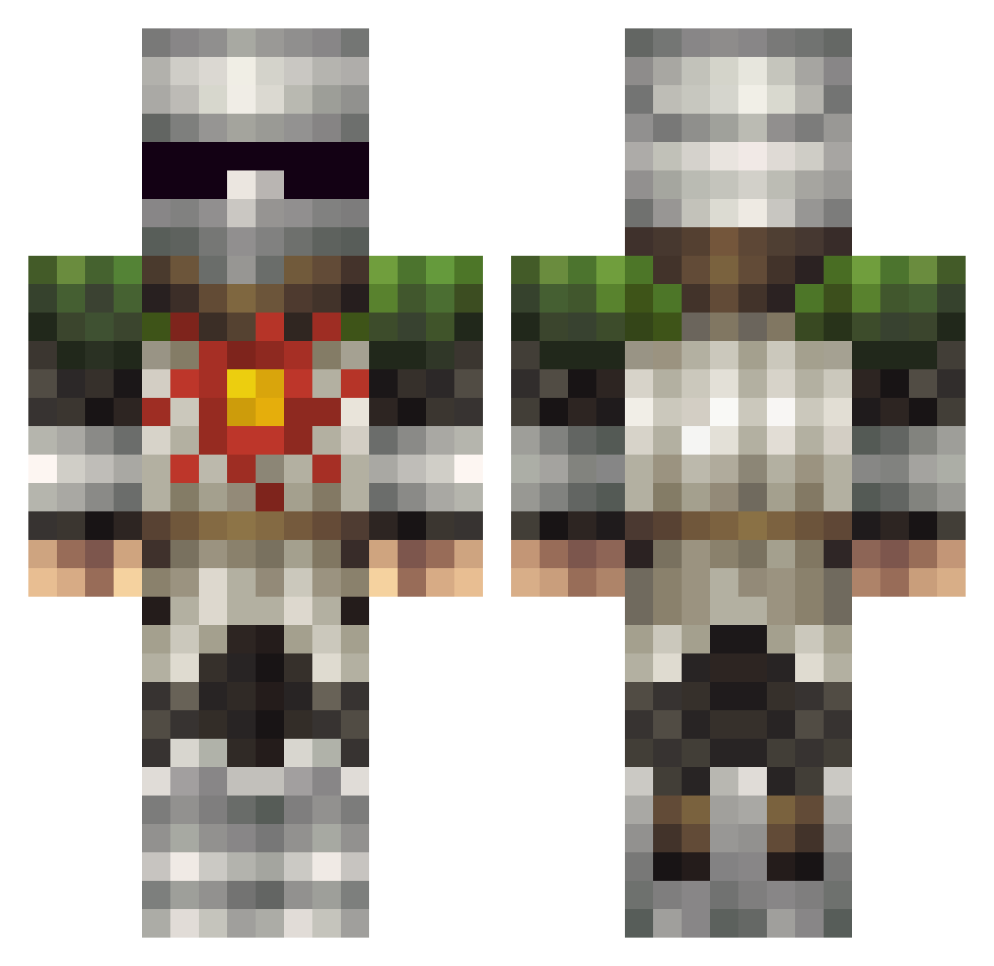 PIXEL6969 Minecraft skin, front and back view