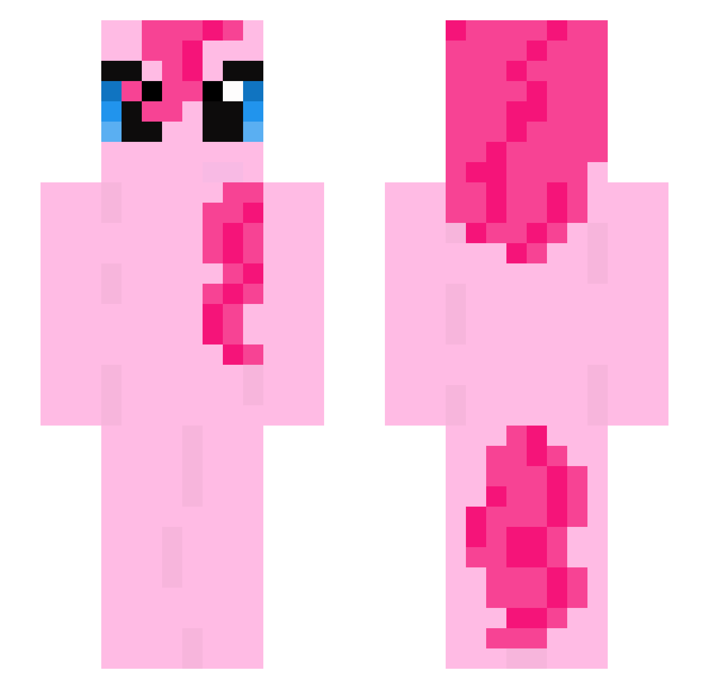 abzters Minecraft skin, front and back view