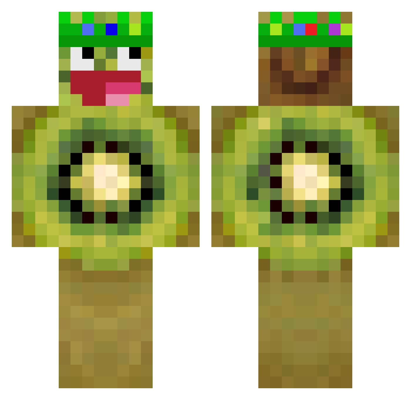 KiwiSemQueijo_ Minecraft skin, front and back view