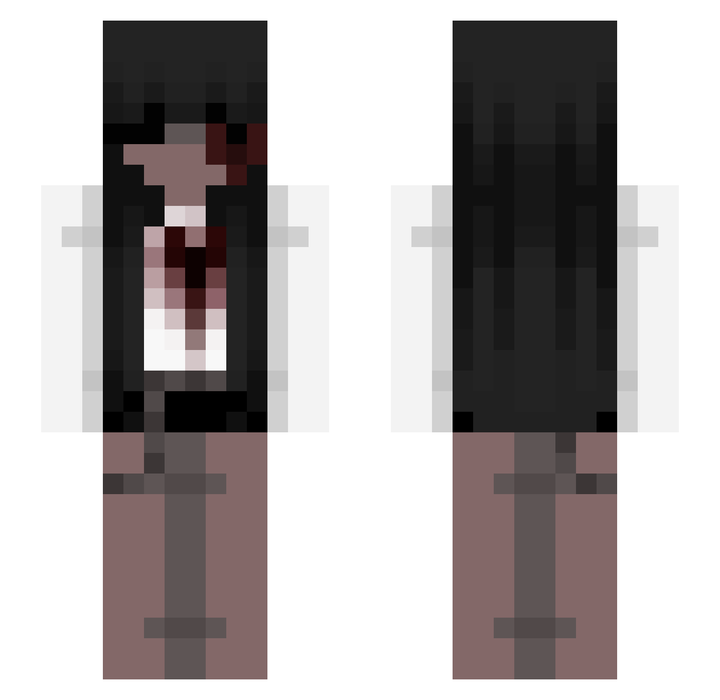 oViprah Minecraft skin, front and back view