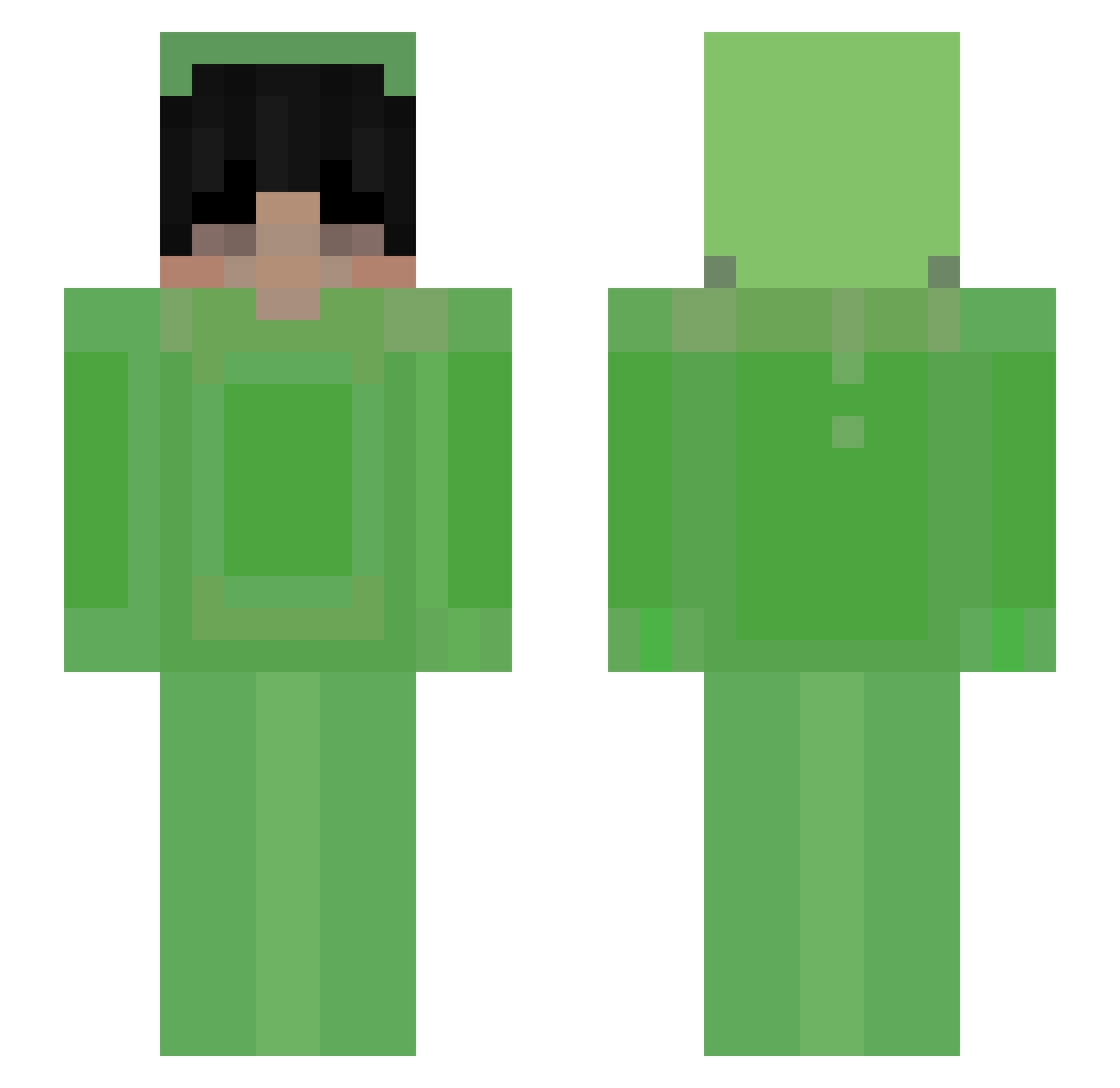FatIsMe Minecraft skin, front and back view