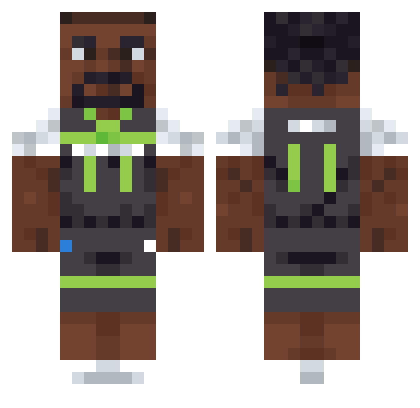 What_a_scam Minecraft skin, front and back view