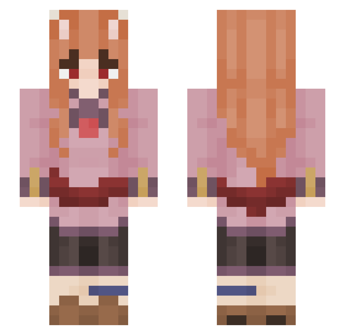 minnouser Minecraft skin, front and back view
