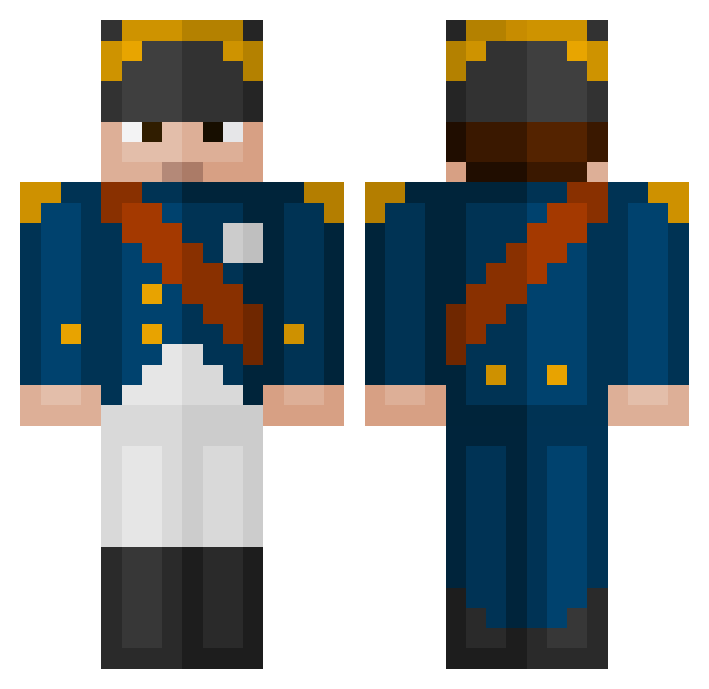 Napoleon_bonapat Minecraft skin, front and back view