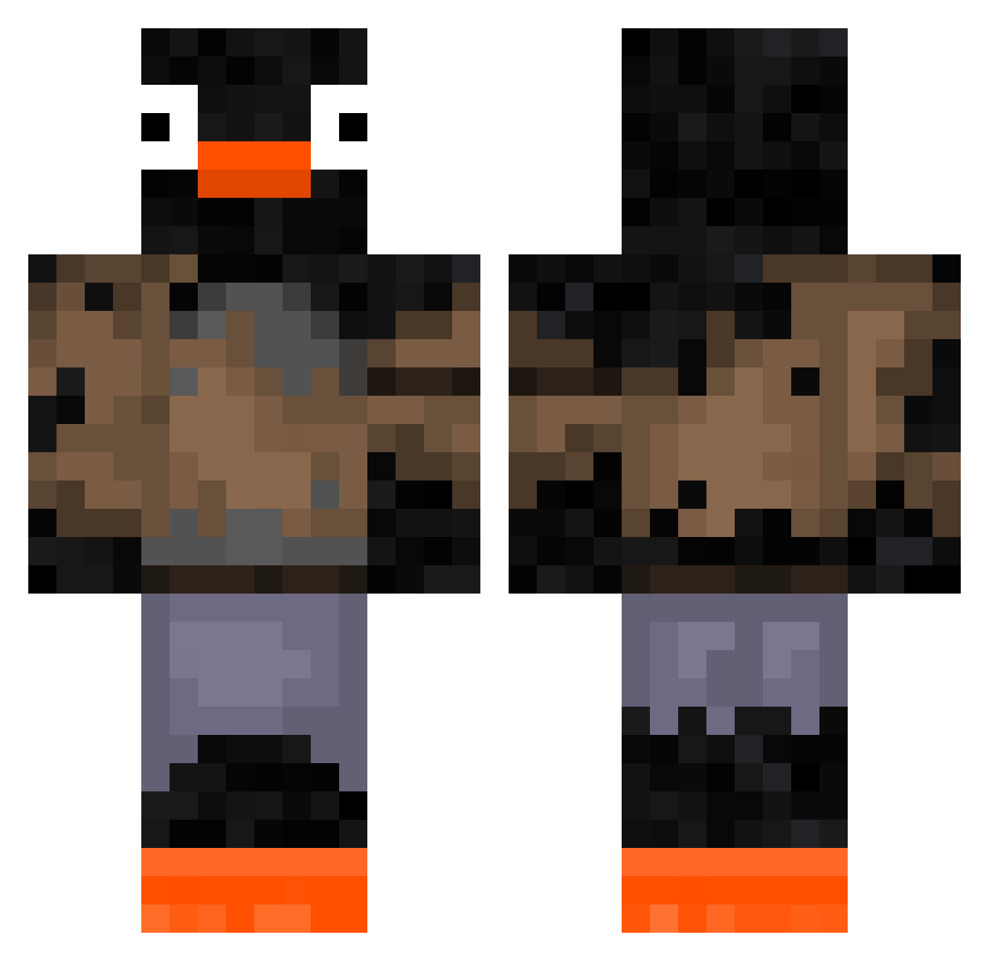 Jo3l_Kun Minecraft skin, front and back view