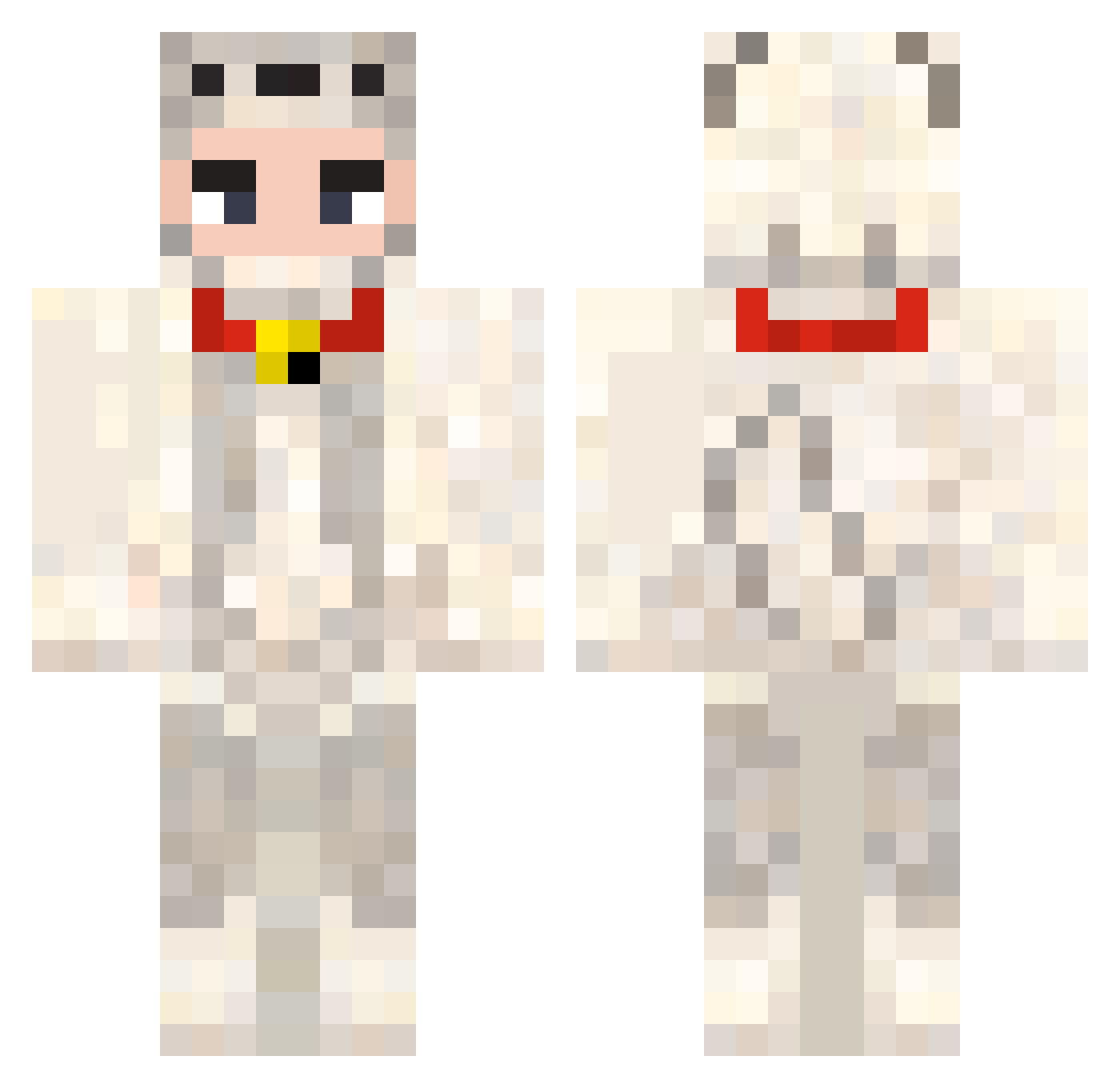 Draigfer Minecraft skin, front and back view