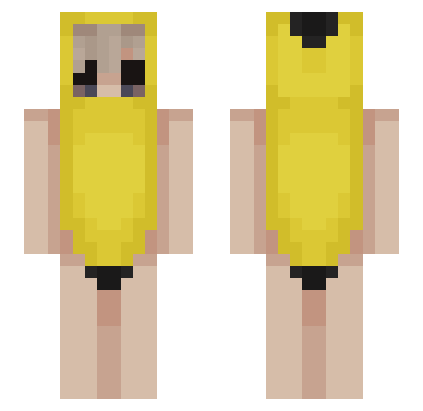 RealPapaClassic Minecraft skin, front and back view