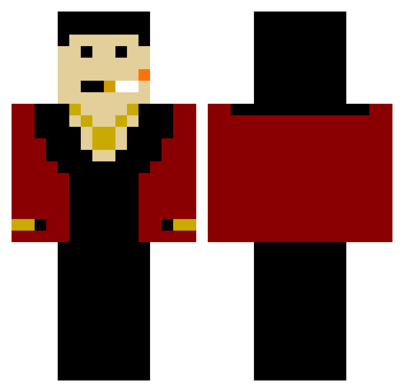 Jeniisan Minecraft skin, front and back view