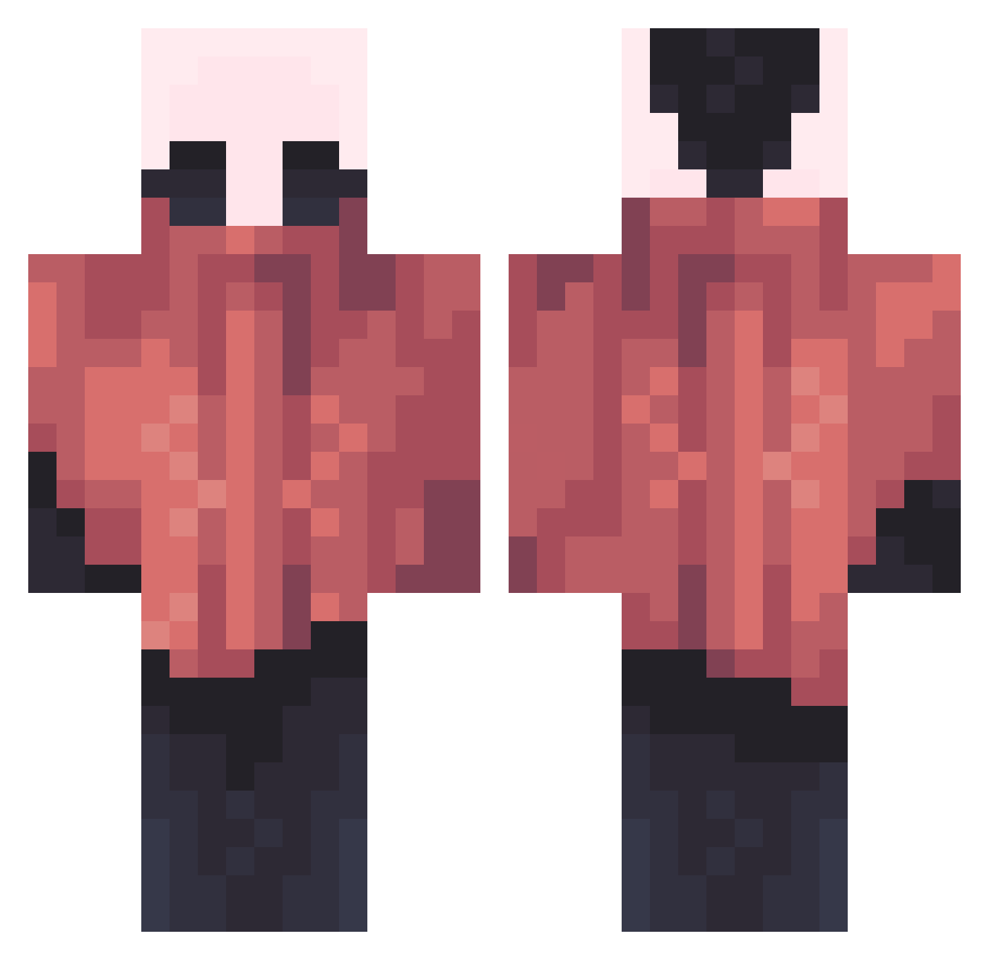 VanLs Minecraft skin, front and back view